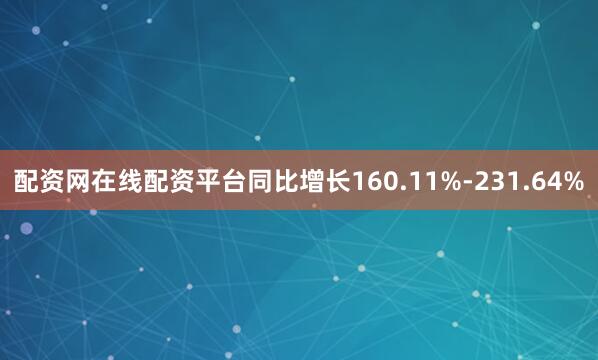 配资网在线配资平台同比增长160.11%-231.64%